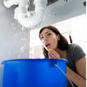 Homeowner documenting water damage for an insurance claim